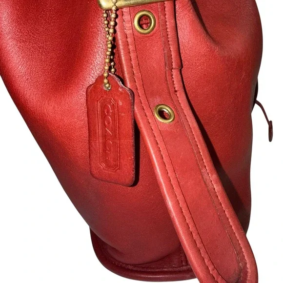 Coach 9952 Bucket Bag Women Red Vintage Leather Drawstring USA Made - Picture 14 of 14